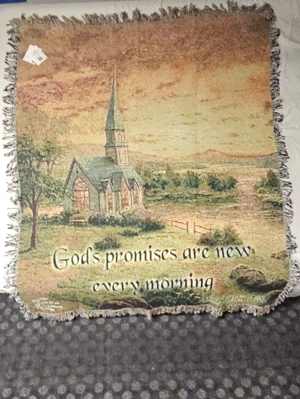 Thomas Kinkade God's Promises Tapestry Throw Blanket
